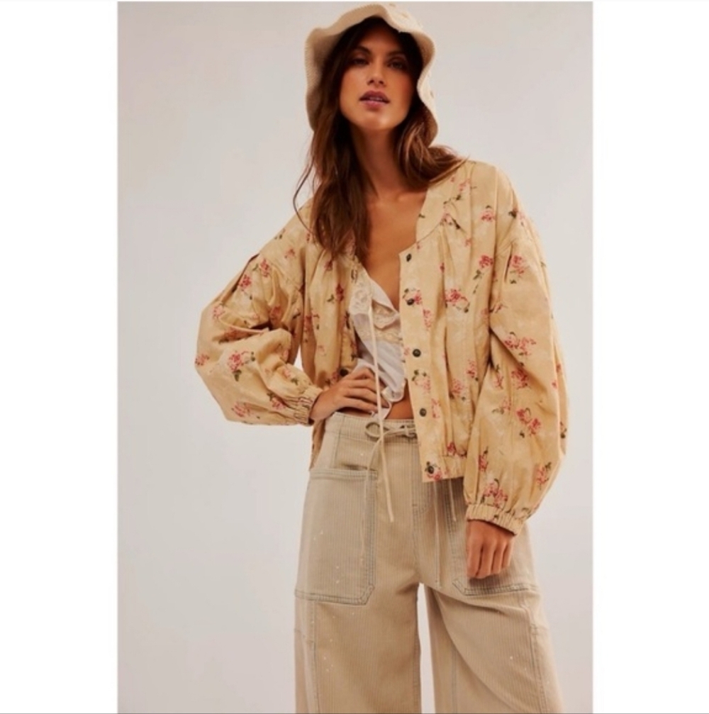 NWT Free People Rory Floral Bomber Jacket Size XS $148 Retail - Picture 2 of 7